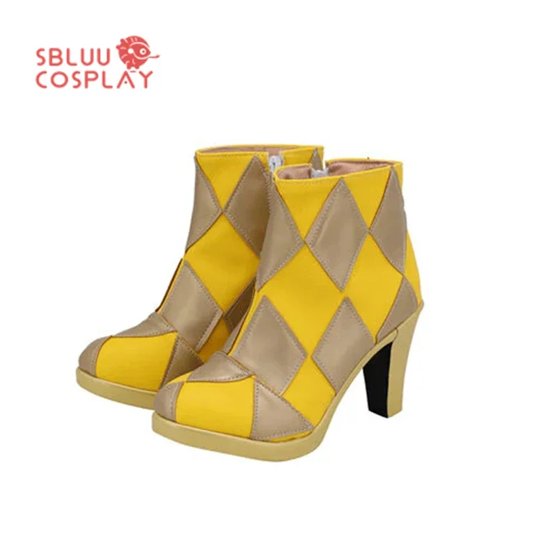 SBluuCosplay 여성 광대 조커 코스프레 신발 맞춤 제작 브라운 부츠