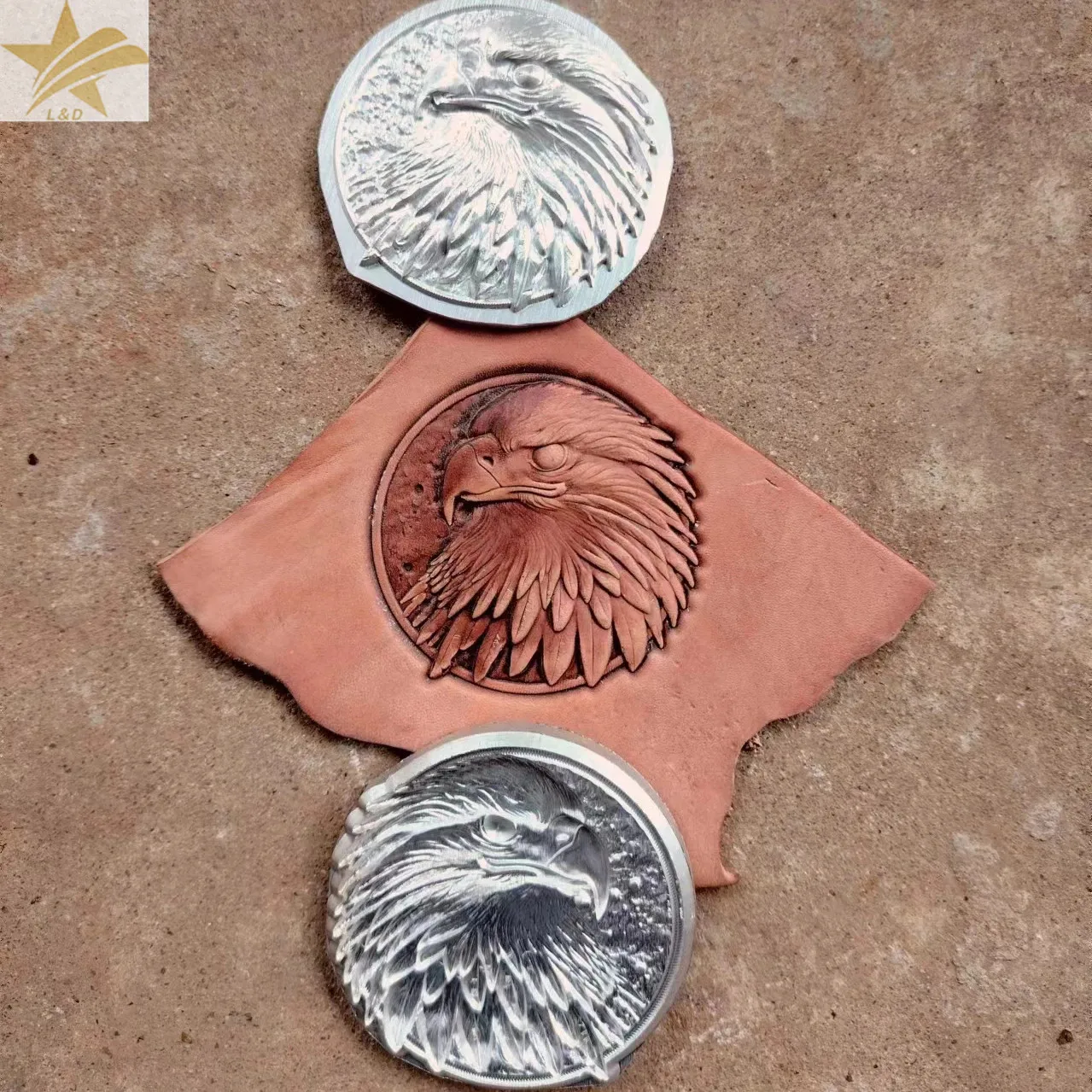 

2 шт. 3D-штампы для тиснения в виде головы орла, металлические, для кожи, алюминиевые, для гидравлического пресса