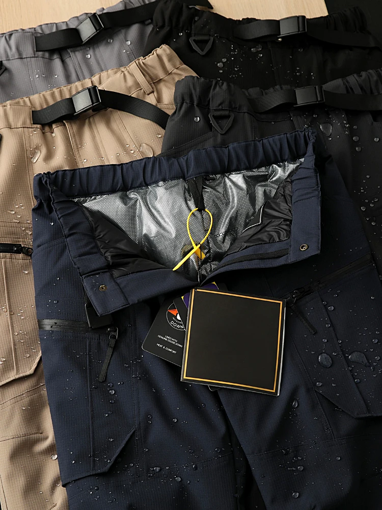 

Long Feng Zhou Tactical Workwear Pants White Goose down Extreme Cold Resistant Men's Windproof Waterproof down Trousers Trendy