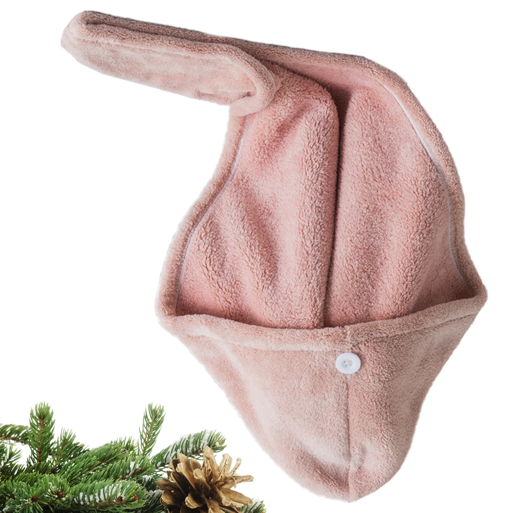 

Premium Absorbent Hair Drying Cap Fast Dry Towel for Women Thickened Water Removal Hat for Home Or Travel Coral Red