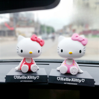 Kawaii Hello Kitty Shake Head Doll Cartoon Bobble Head Car Accessories Ornament Interior Auto Decoration Character Model Toys