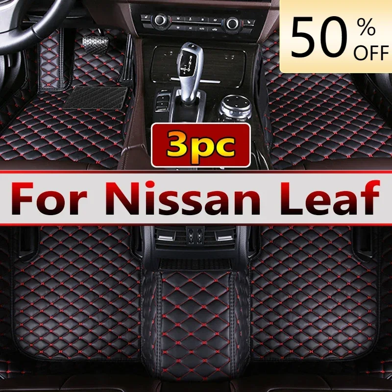 Floor Mats For Nissan Leaf ZE0 AZE0 2011~2017 Dirt-resistant Car Mats luxury Leather Mat Anti-dirt Pad Car Accessories Interior