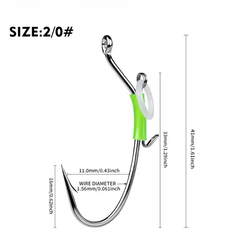 10pcs #1#2#3 Luminous Spring-loaded Shrimp Hook Live Shrimp Hooks Stainless Steel Saltwater Live Bait Fishing Hooks Shrimp