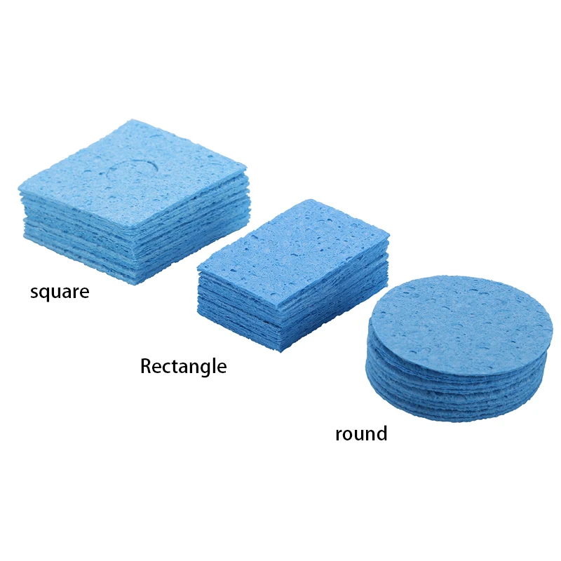 10Pcs/Lot Square/Circle/Rectangle Soldering Iron Tips Cleaning Sponge Welding Head Cleaner Soldering Accessories