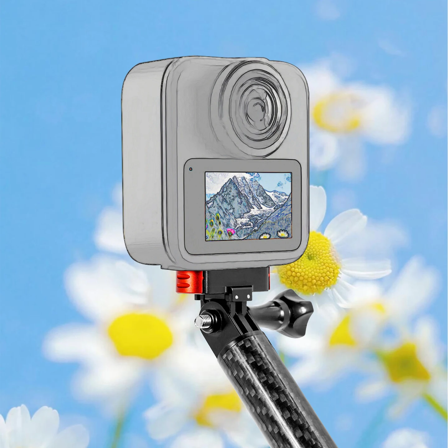 Neue Dual Lock Magnetische Quick Release Basis Action Kamera Stativ Halter 1/4 Anti Umkehr Halterung für GoPro MAX 2 für Go Pro Hero 13 – Detail 15