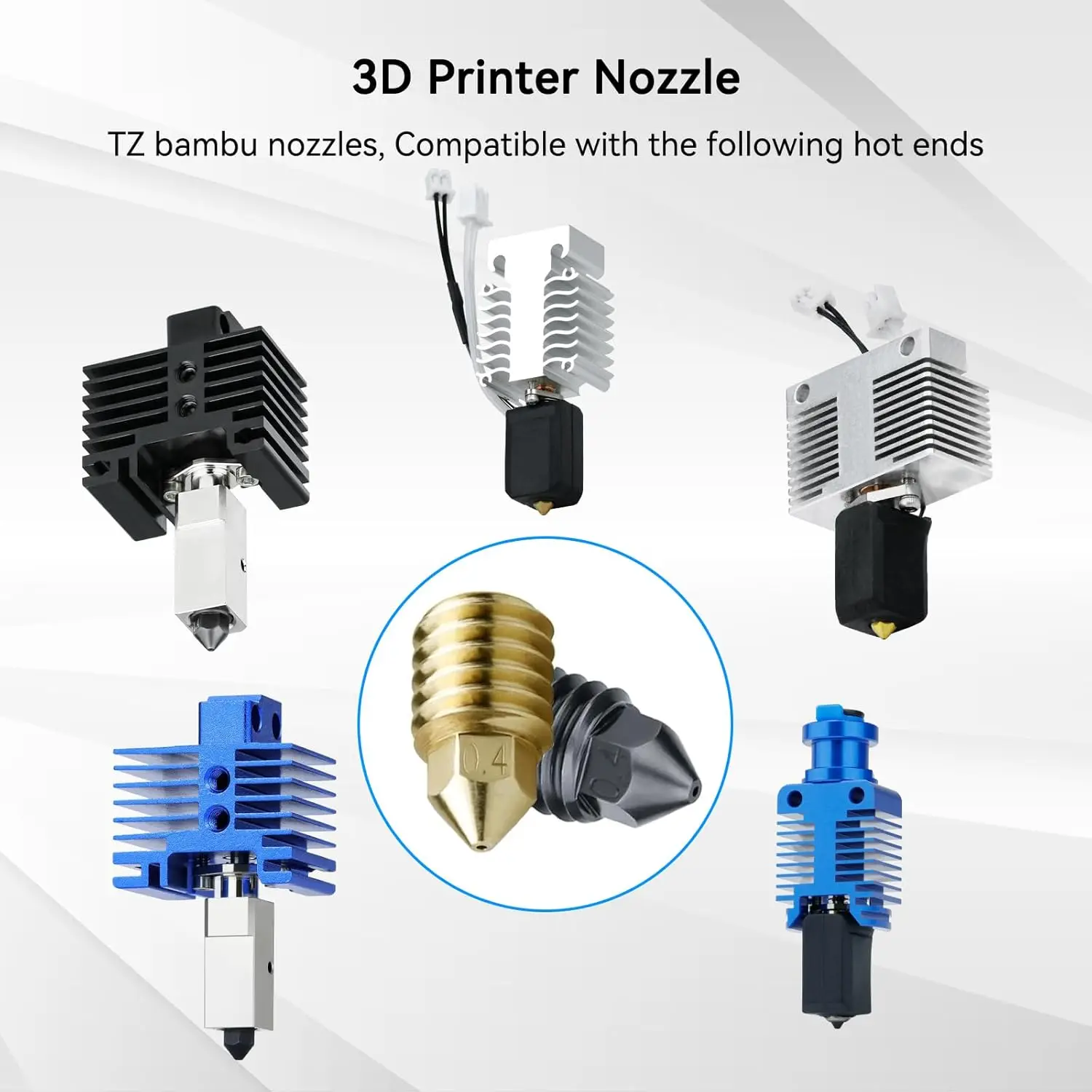 High Flow Hardened Steel Brass Nozzle for Bambu Lab X1/X1C/P1P/ P1S 3D Printers Hot End Printing Head Parts