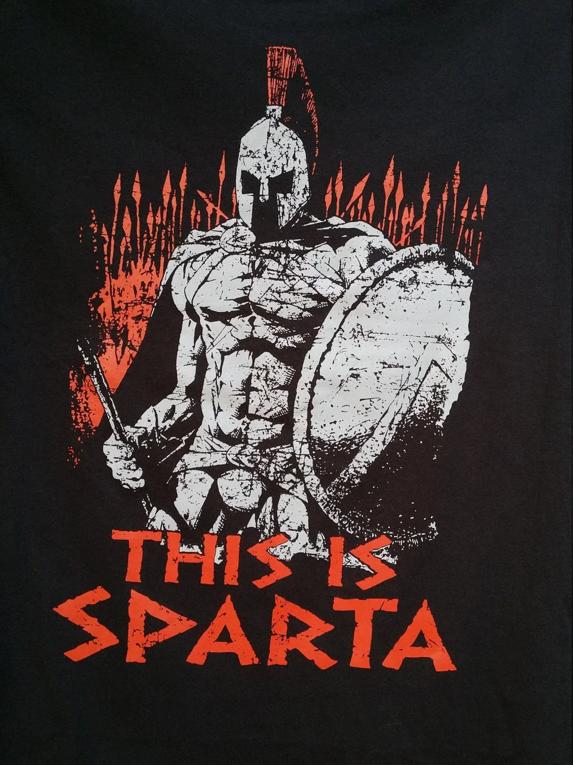 This Is Sparta.  Sparta 300 Warrior Leonidas T Shirt. 100% Cotton Short Sleeve O-Neck Casual T-shirts Loose Top New Size S-3XL