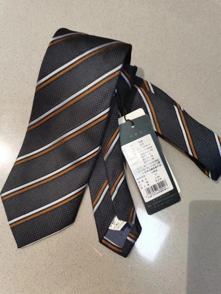 Business Style Silk Tie for Men Fashionable 8cm Wide TRANDS Brand Multipurpose Thin Wide Striped Tie Color Woven Arrowhead De...