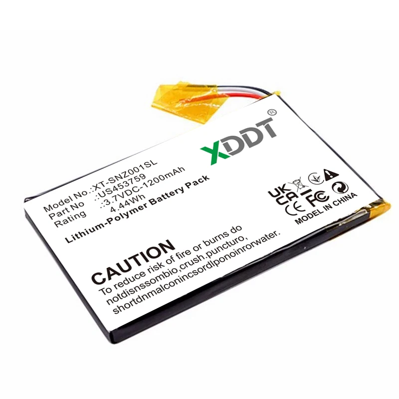XDDT Media Player Battery 3.7V/1200mAh US453759 for Sony NWZ-ZX1 Walkman, MDR-HW700DS