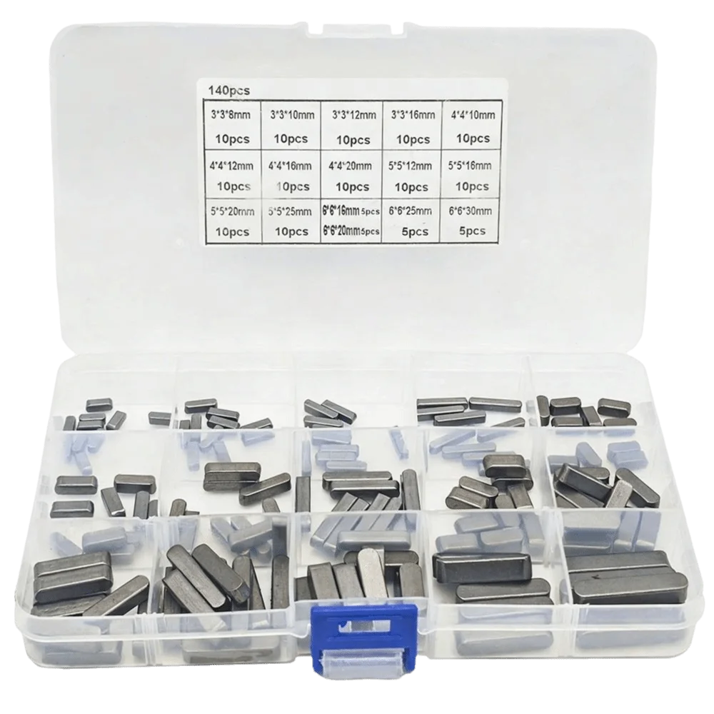 140pcs 3-6mm Size Range Parallel Pins Carbon Steel Corrosion-resistant Round End Flat Keys Double Round Head Flat Key Pin