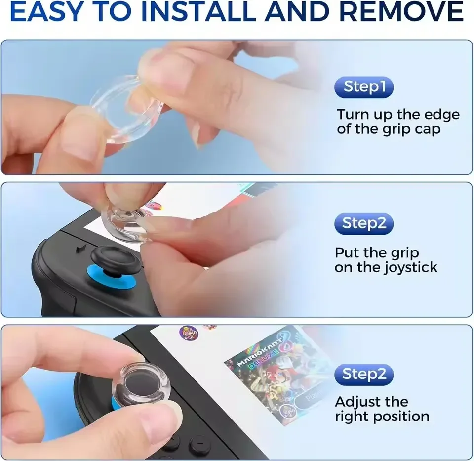 سيليكون قبعات عصا التحكم للتبديل 2 لعبة وحدة التحكم الإبهام قبضة غطاء شفاف عدم الانزلاق Thumbstick غطاء مقبض ل NS Switch2 2025 #4