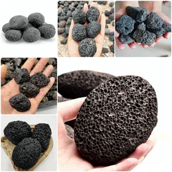 Natural Porous Black Volcanic Rock Raw Stone Decoration Fish Tank Flowerpot Aquarium Crystal Cavity Aromatherapy Essential Oil