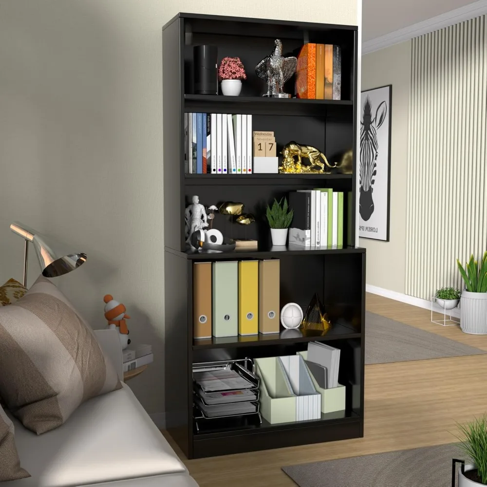 "Livros de madeira com 5 prateleiras de 71 polegadas de altura para sala de estar e escritório, 31,5 polegadas de largura x 70,87 polegadas de altura x 15,7 polegadas de profundidade"