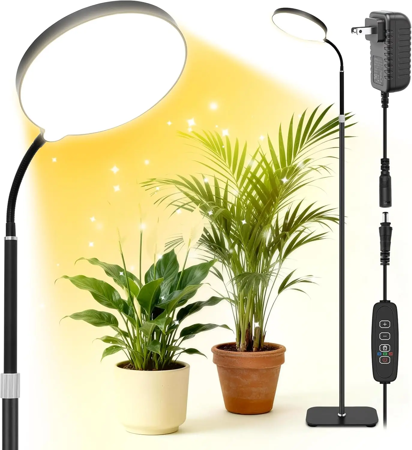 

20W Full Spectrum Grow Light for Indoor Plants, Adjustable Floor Lamp with Timer & Dimmable Settings