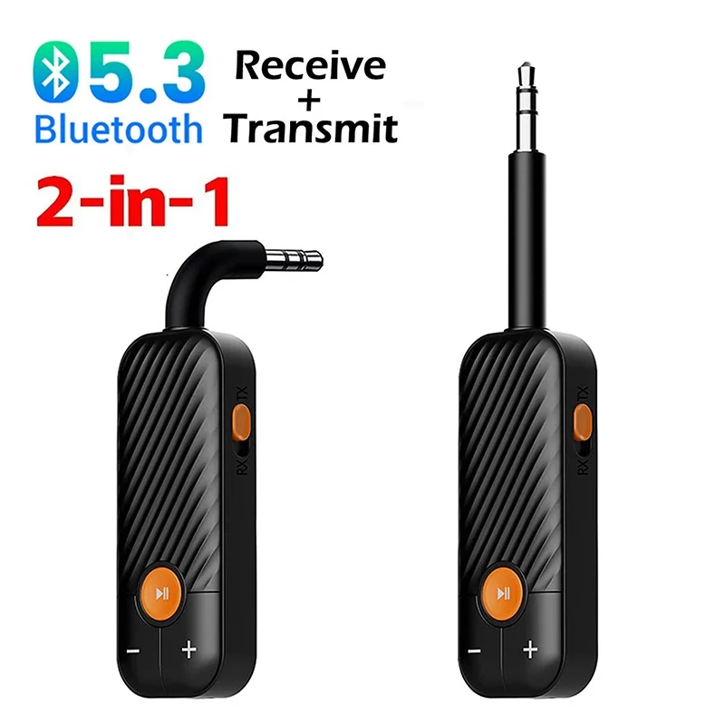 3.5mm Aux Bluetooth 5.2 Receiver Transmitter 2-In-1 Wireless Bluetooth Audio Adapter For PC Headset Car Radio MP3 Player Speaker