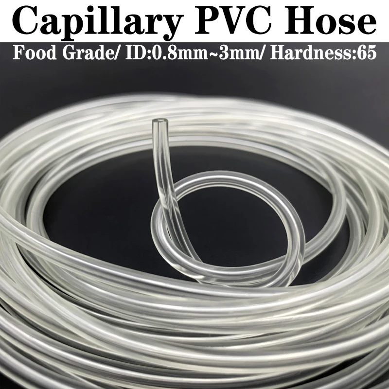 

Прозрачный капиллярный ПВХ-шланг пищевого класса, внутренний диаметр 0,8–3 мм, гладкий, без запаха, малого калибра, для подключения к водоочистителям и микропатрубкам.