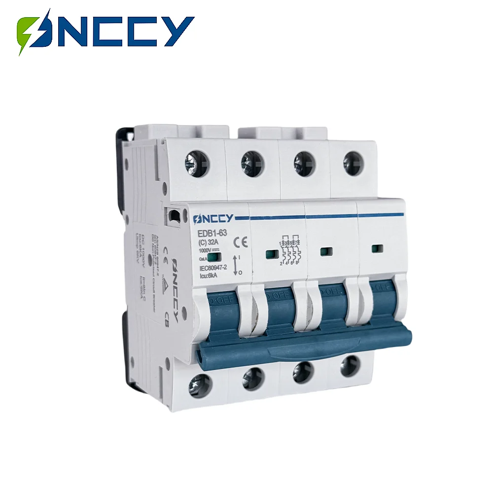 

ONCCY DC MCB 6KA 4P 1000V Mini Circuit Breaker DC 10A 16A 20A 25A 32A 40A 50A 63A C Curve Din Rail,DC MCB 12V 24V 48V 60V 110V