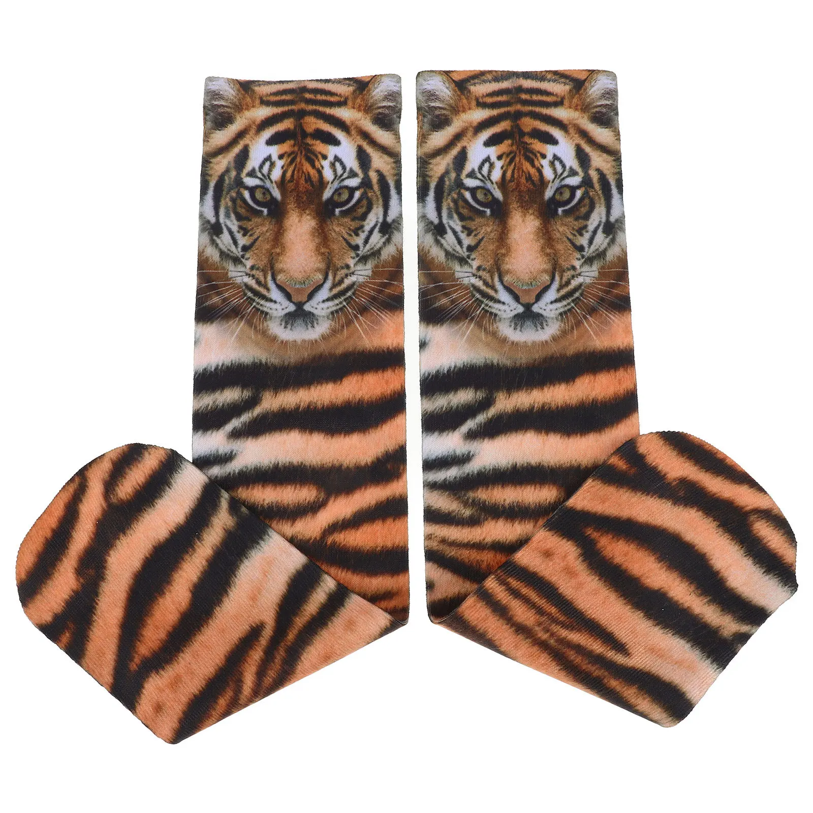 1 Para Skarpetek z Nadrukiem Tygrysa 3D, Poliestrowe, Grube, Wygodne, Dekoracyjne Skarpetki Kostiumowe na Festiwale i Imprezy dla Kobiet i Mężczyzn
