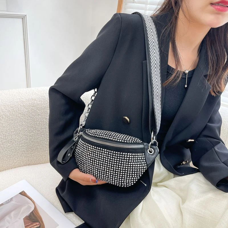 Fashion Leather Female Belt Bag Ladies Diamond Fanny pack Hip pack Designer Woman Shoulder Crossbody Chest Bags Chain Waist Bags