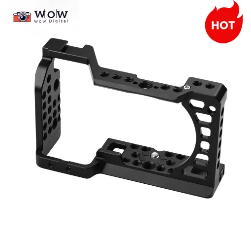 

Aluminum Alloy Camera Cage Rig With Cold Shoe Mount 1/4 3/8 Threaded Holes For Sony A6000 A6100 A6400 A6500