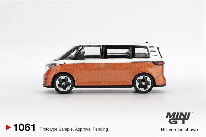 سيارة MINI GT 1:64 ID.Buzz Candy White Energyetic Orange Diecast Collector's Vehicle Model