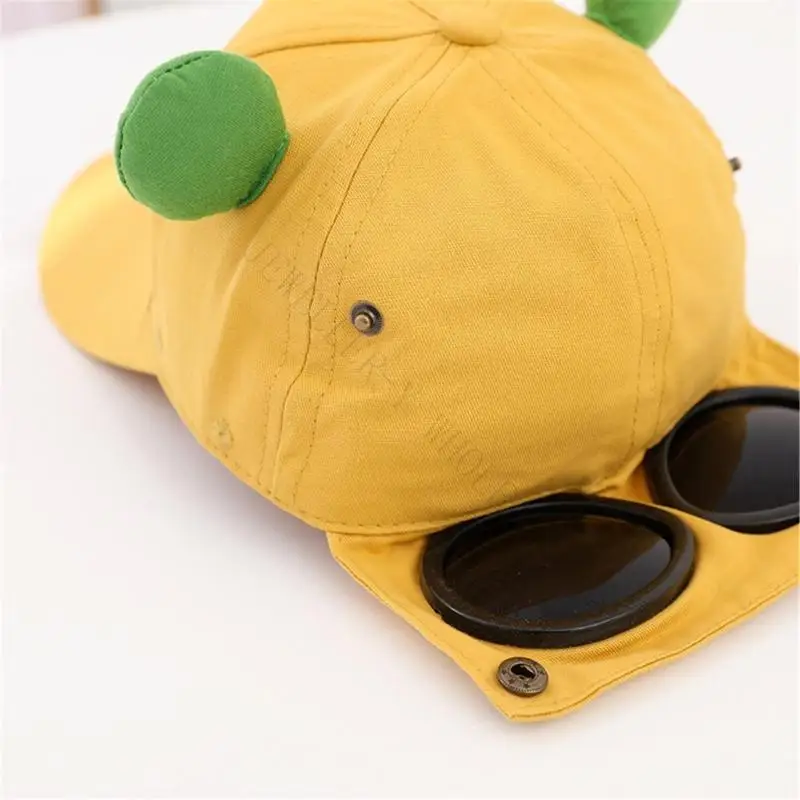 R7UF Animal-Eye Baseball Hat for Kids with Dimensional Accents, a Shaped Bill and Stitched Front Lettering for Whimsical