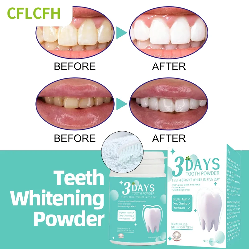 

Whitening Tooth Powder Bright White Teeth Oral Cleaning Remove Plaque Tooth Stains Teeth Whiten Fresh Breath Dental Care 80G