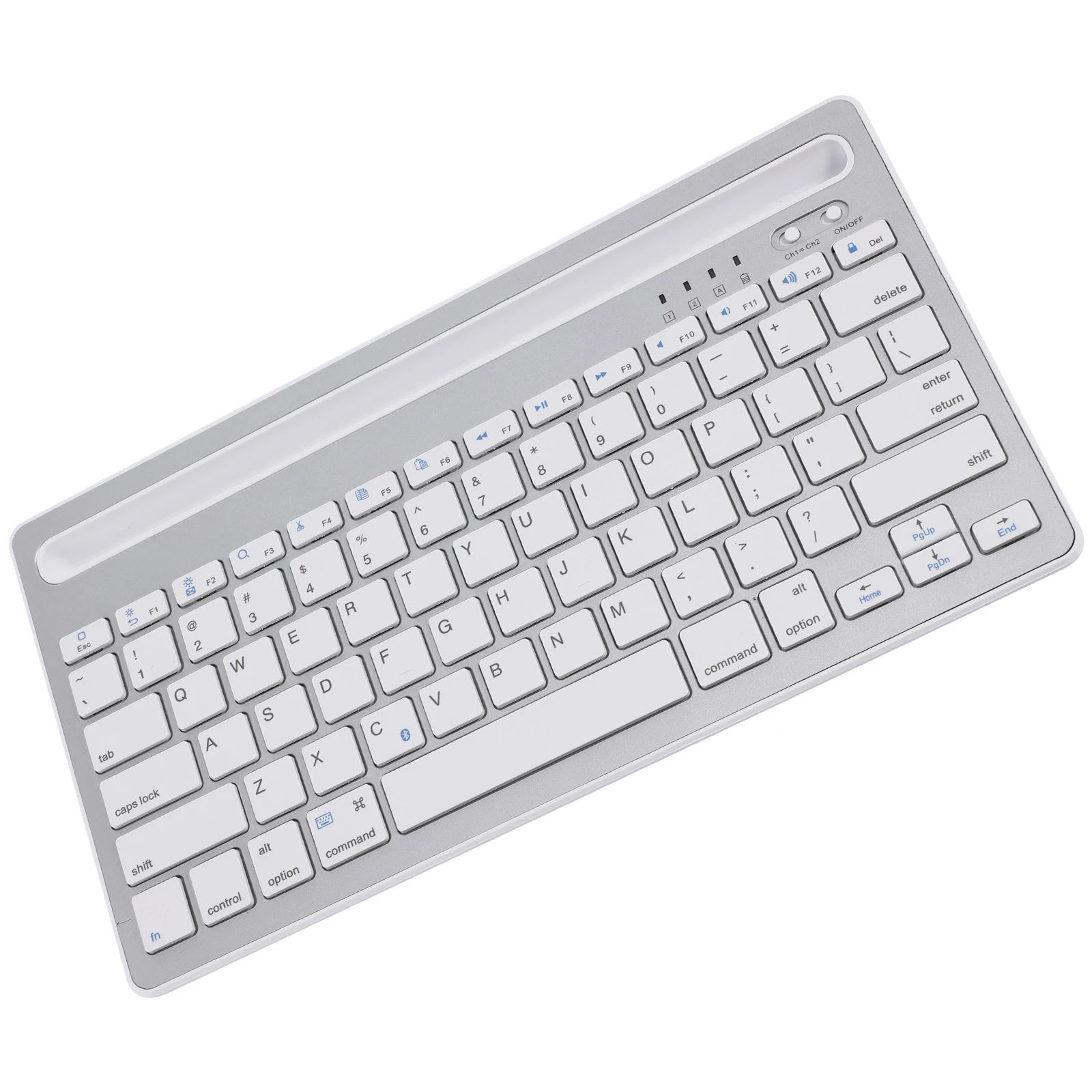 Silent Keyboard White K003C Wireless Rechargeable For Laptop Mobile Phone Tablets Noiseless Portable Multi Device Connection
