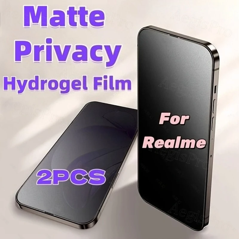 2 Stück Matte Hydrogel Sichtschutzfolie für OPPO Realme GT7 Pro/GT7/GT8 Pro Kratzfest, Weiche Folie mit Glatter Haptik