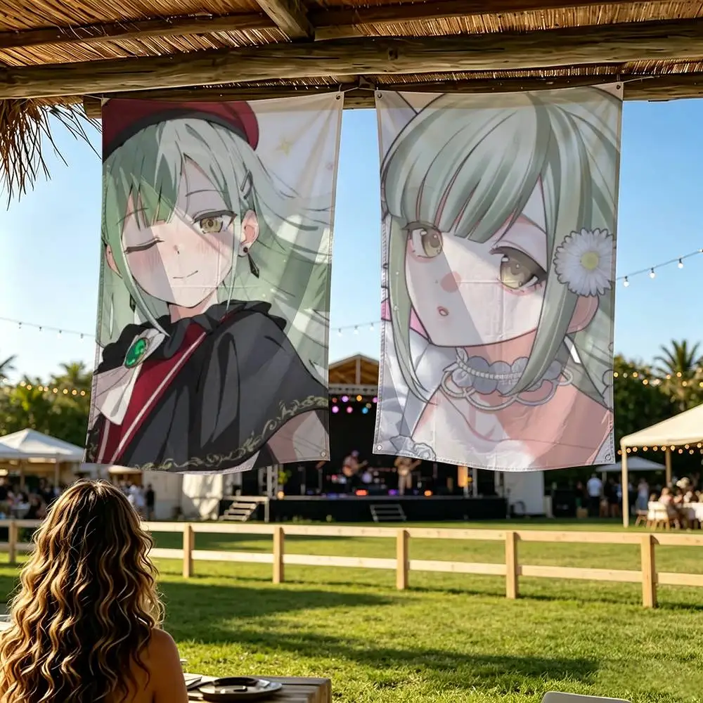 Mutsumi Wakaba AVE Mujica Flag Digital Printing Banner for Garage Wall Out Door Decoration