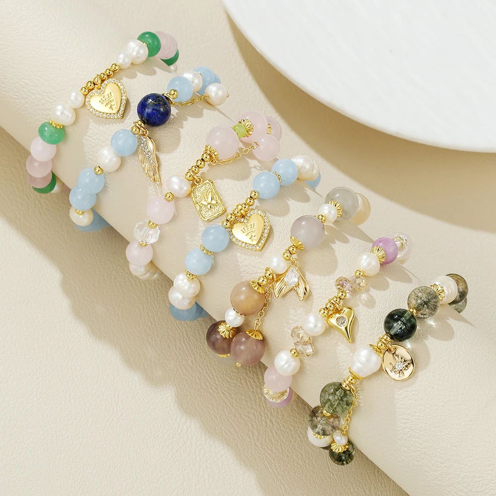 Various styles of natural freshwater pearl bracelets and crystal chains, original factory designs for wholesale jewelry.
