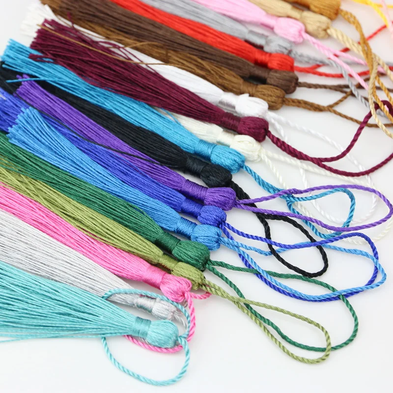 （50pcs/pack）8cm Mixed Color European Minimalist Tassel Straps Key Pendants Hanging Ball Handles Hanging Ears Jewelry Accessories