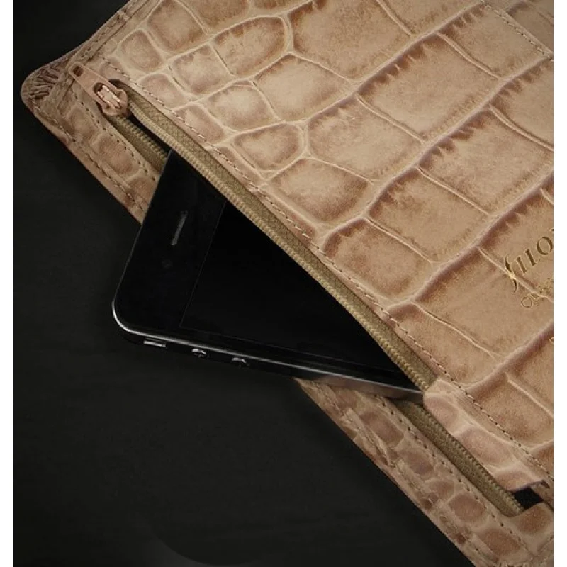 A+ Filofax A6 Personal Classic Croc Organizer Planner Diary Fawn Leather-026012 # ب9
