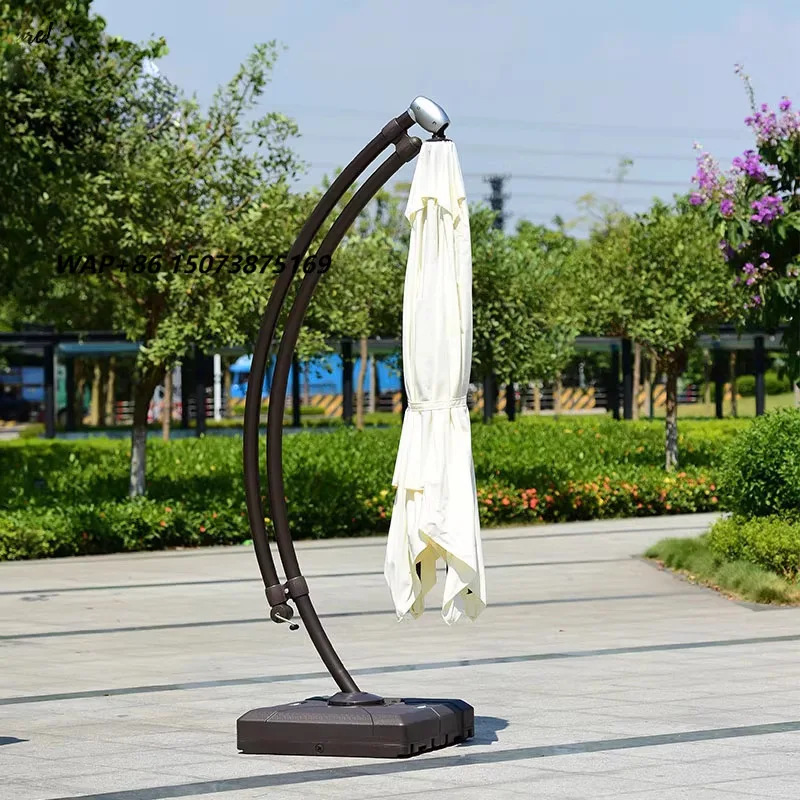 Outdoor Aluminum Alloy Anti-UV 3.5m Offset Cantilever Umbrella with Base for Garden Patio Dining