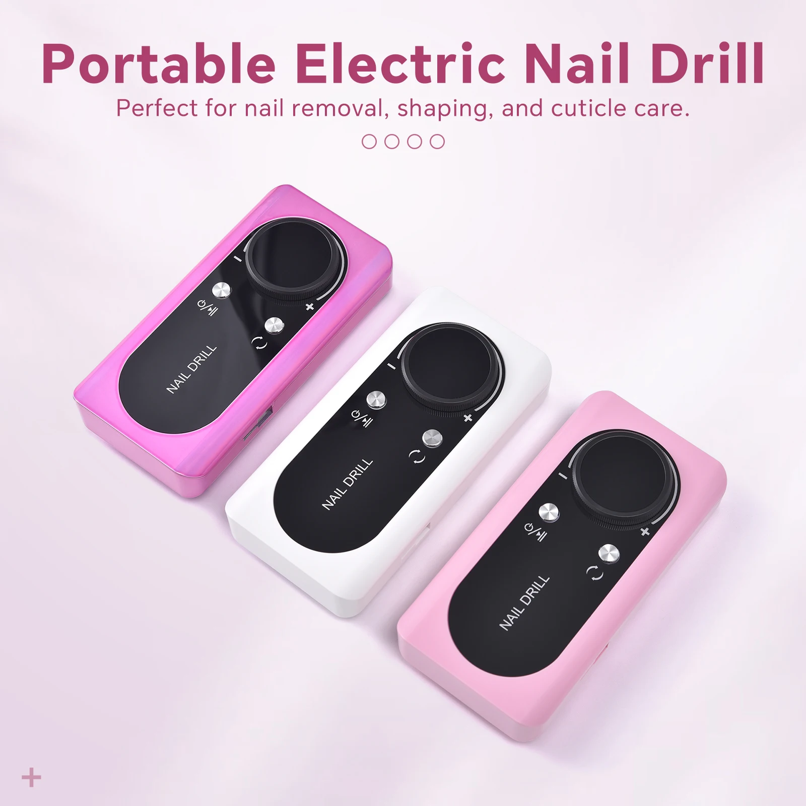 45000RPM Electric Nail Drill Machine Portable Professional Nail Drills for Gel Nails Polish White Low Noise Nail Sander File
