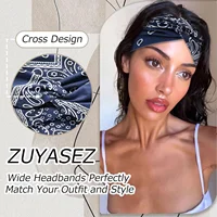 3 Pack Wide Headbands for Women Paisley Twist Hair Bands Stretchy Cross Head Turban Bandana Valentine's Day Non Slip Exercise Hair Wraps Accessories - Image 4