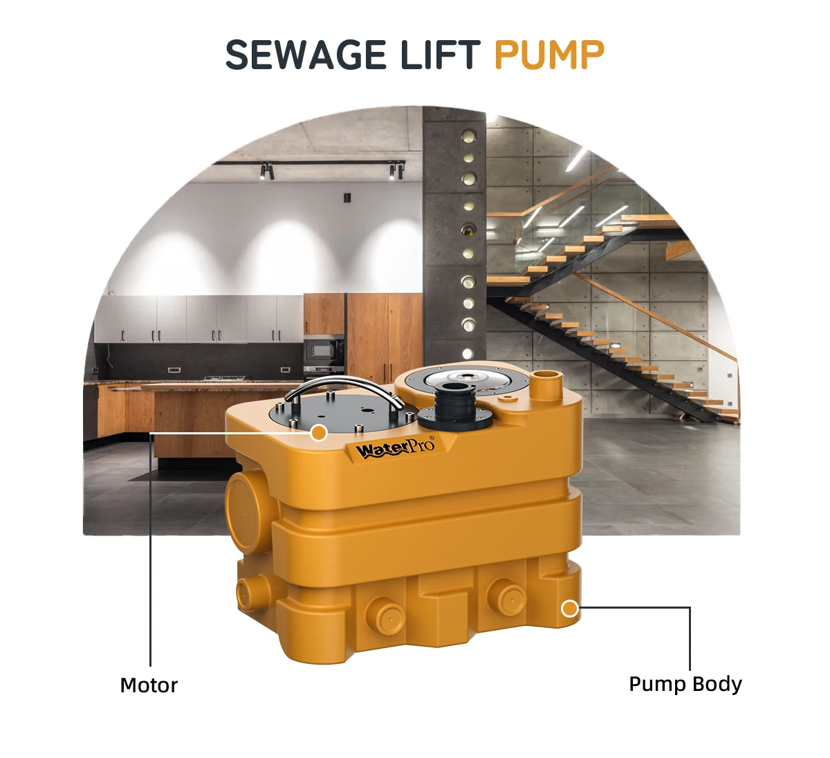 1.5HP Upflush Sewage Ejector Pump System Integrated Sewage Lifting Unit for Basement Drainage