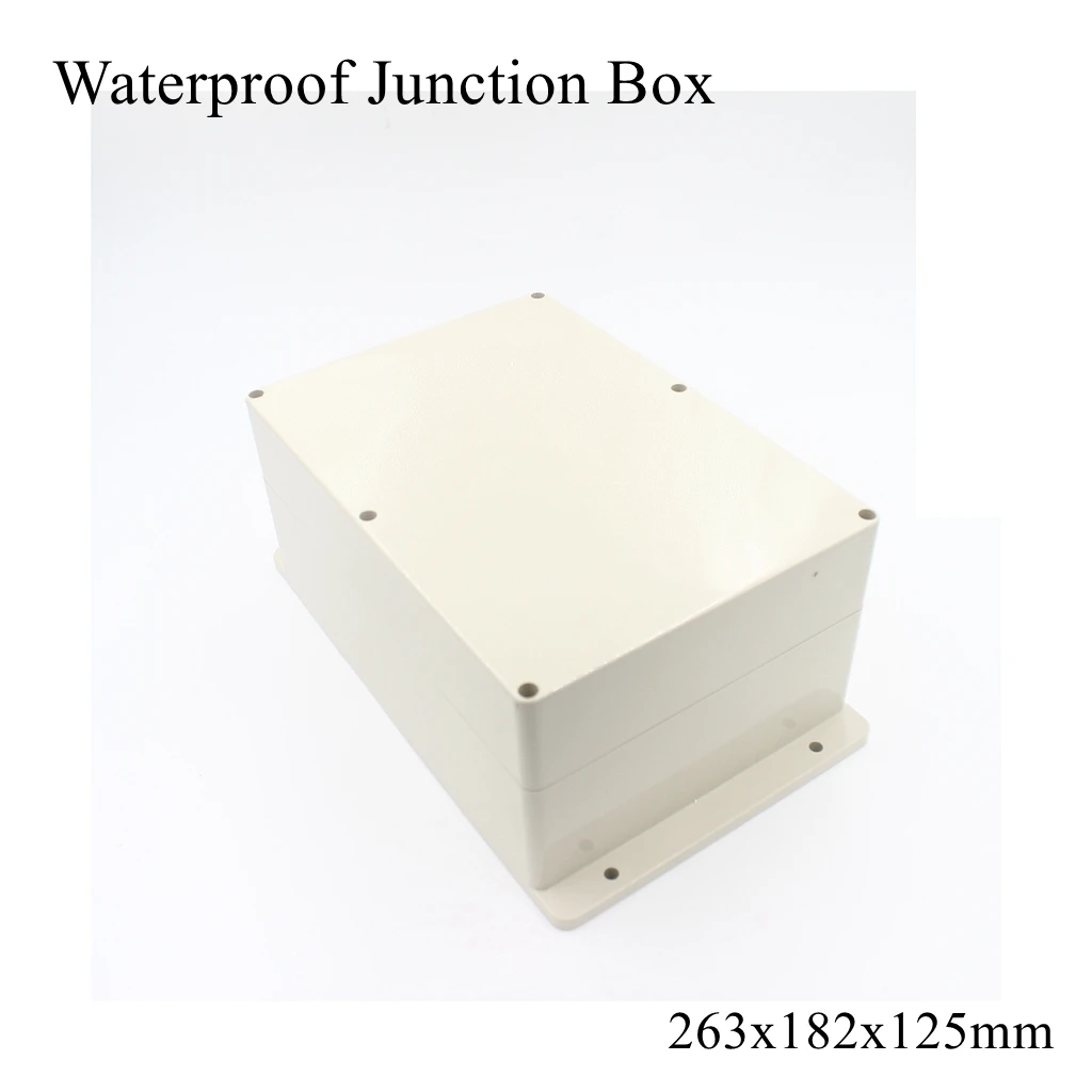 263x182x125mm Junction Box IP65 ABS Waterproof Plastic Enclosure Project Instrument Case Outdoor Cable Connection Electrical