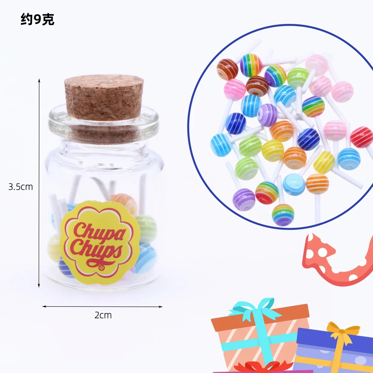 Doll house mini glass jar simulation lollipop small cloth miniature food play scene props with model accessories