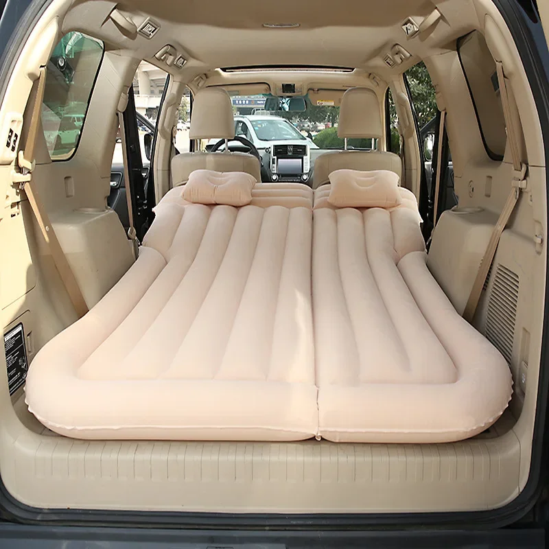 SUV Air Mattress Camping Bed Cushion Pillow - Inflatable Thickened Car    Pump Portable Sleeping Pad