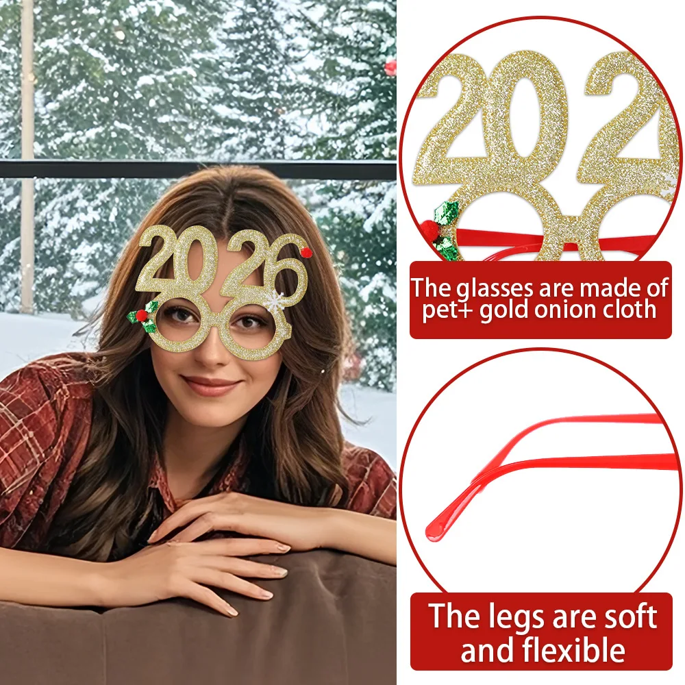 Nouvel An 2026 numéro lunettes enfants Navidad cadeaux nouvel an réveillon de noël drôle fête lunettes bonne année fête décor Photo accessoire