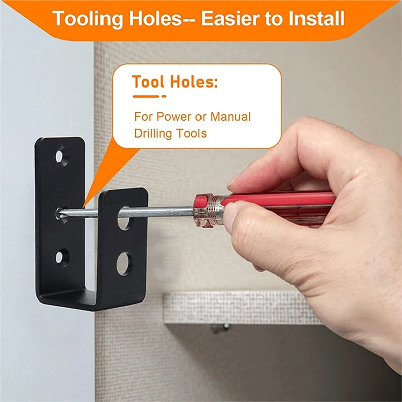 2Inch X 4Inch Door Barrier Clips Heavy Duty Open Rod Bracket U Shape Bracket For Barn Shed Garage Gate