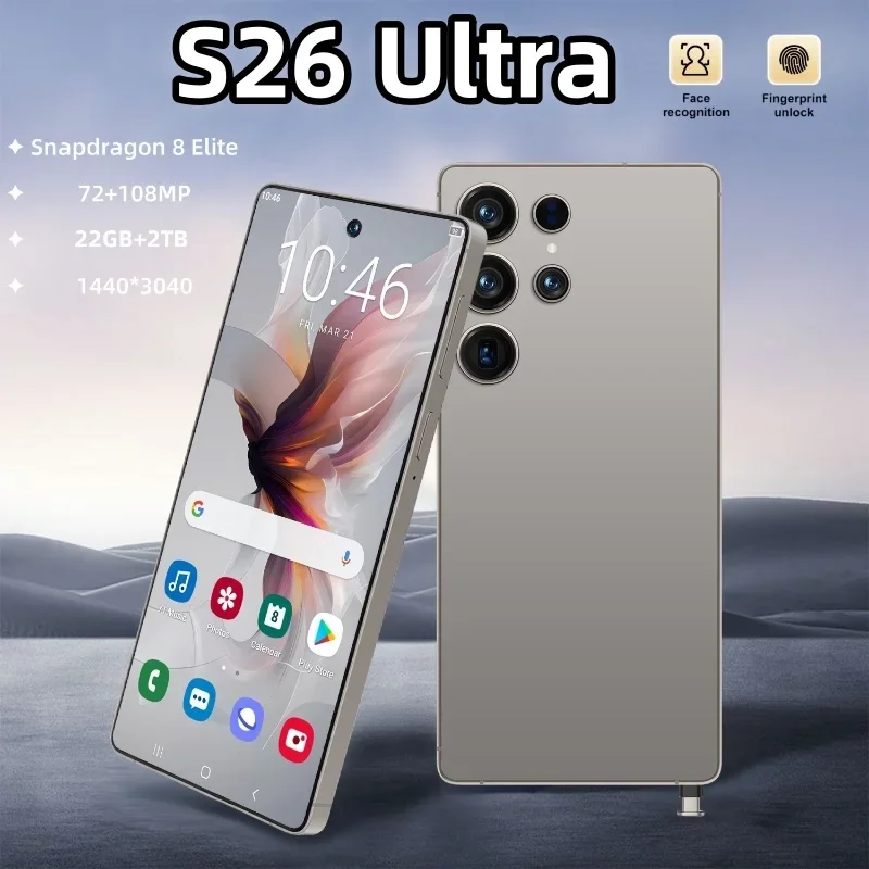 

HOT 2025 New S26 Ultra original intelligent 5G dual card dual standby Android 14 system global version phones 8000mAh battery