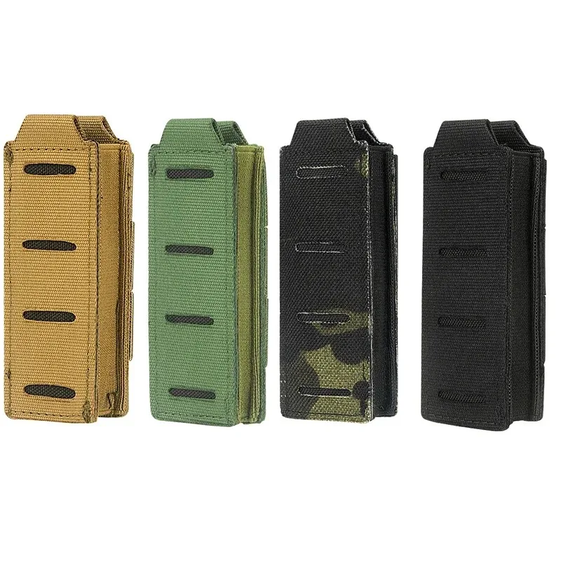 Outdoor Molle 9mm Magazine Pouch Single Mag Holder Universal Laser Cut Flashlight Pouch Knife Pocket Hunting Gear