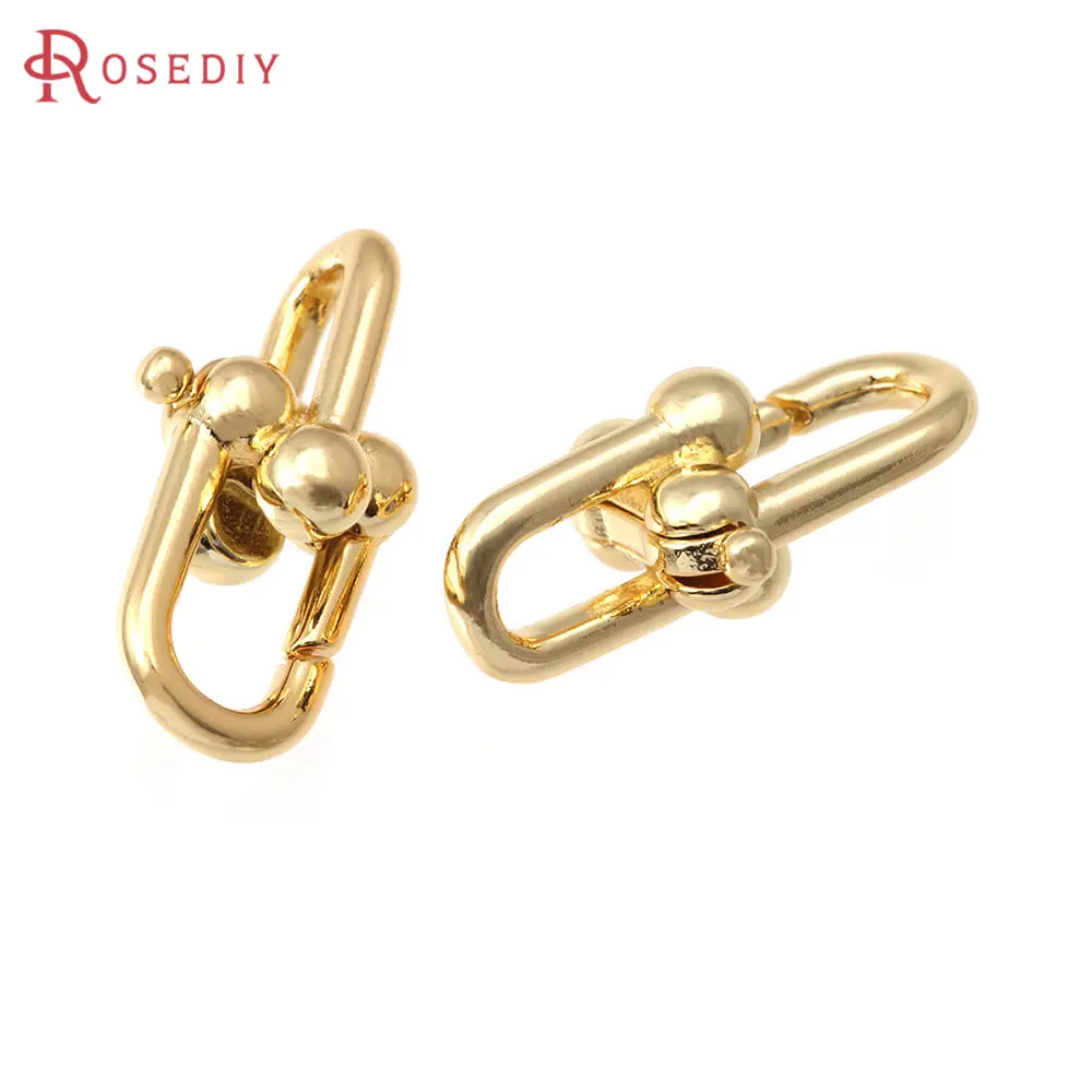 

2PCS 18K Gold Color Brass Spring Clasps Necklace Connect Clasps Jewelry Bracelets Making High Quality Diy Findings Accessories