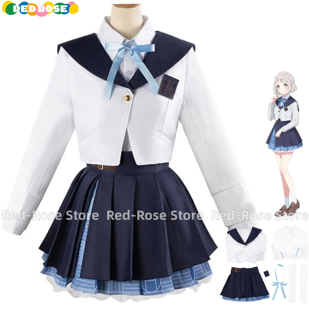 

Anime Game THE IDOLM@STER Katsuragi Lilja Cosplay Costume Japanese JK School Uniform Skirt Coat Woman Lovely Halloween Suit