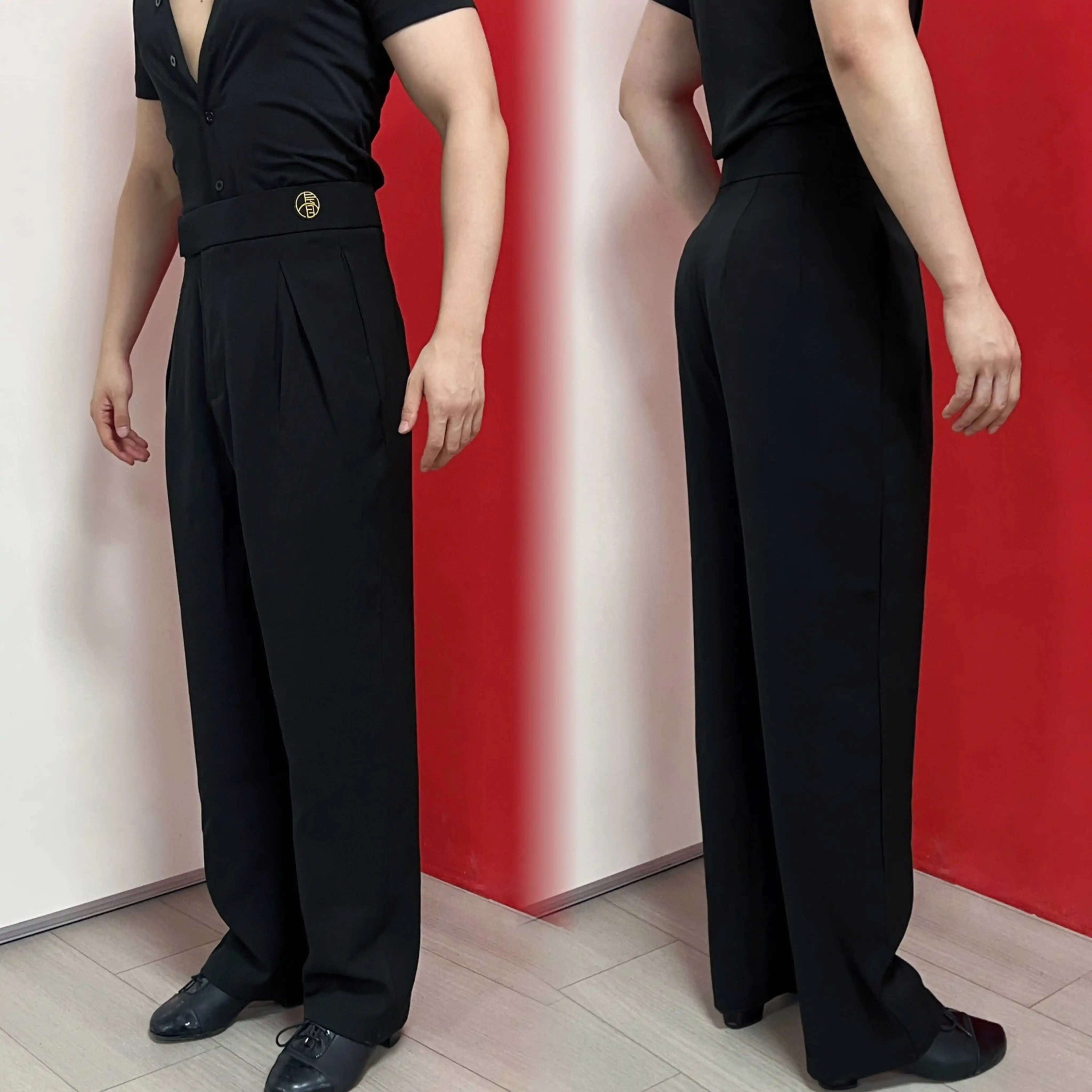 

Male Latin Dance Pants Loode Straight Leg Black Trousers Men Ballroom Dance Competition Clothing Salsa Practice Clothes DNV24192