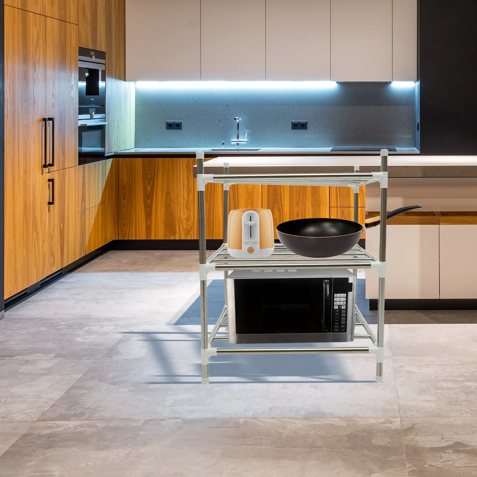 

Professional Pot Organizer Floor Pan Rack Draining Kitchen Accessories Storage Pan Rack Kitchen Pot Organizer