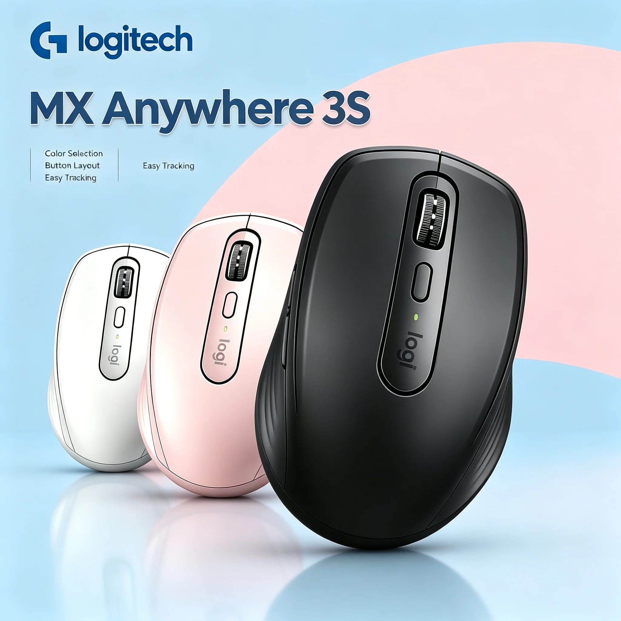 Logitech MX Anywhere 3S Travel Ready Wireless Mouse Multi Device Pairing Compact Laptop Mice