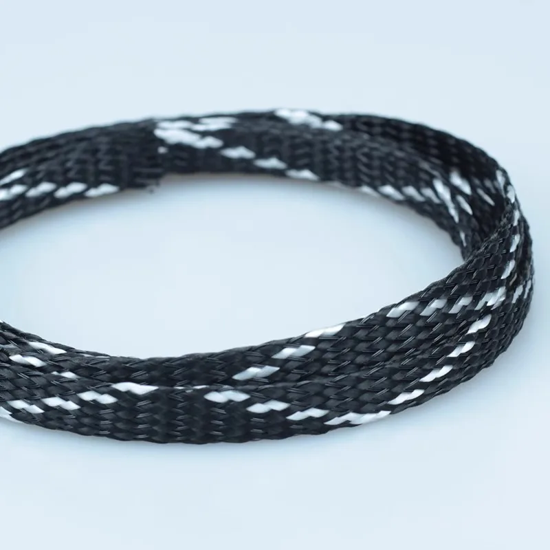 4-12mm Cable Sleeve PP Cotton Insulated Braid White Black Cable SleevesYarn PET Expandable Sleeving Wrap Wire Cable Protection